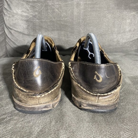 Olukai Moloa Loafer Men's Comfort Slip On Shoes Size 9 Brown Leather - Picture 7 of 11